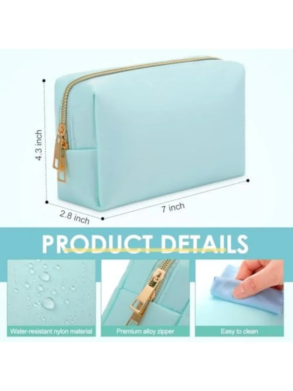 12 Pcs Nylon Makeup Bags Set | Colorful Cosmetic Pouches for Travel & Storage